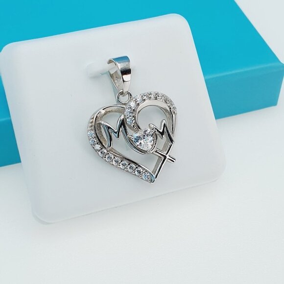 "925 Sterling Silver CZ Beautiful Mom Pendant for Women, 1USPAR4024 - Picture 4 of 11